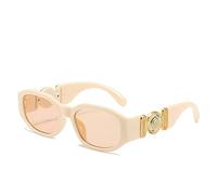 Design Vintage petit rectangle lunettes de soleil femmes hommes rétro coupe lentille dégradé carré lunettes de soleil femme UV400, C4, taille unique