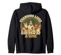 Design Vintage pour Animaux de Compagnie Qui changent des Vies Une Patte à la Fois Sweat à Capuche