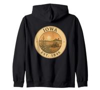 Design Vintage Tracteur Iowa 1846 Vie Agricole Sweat à Capuche