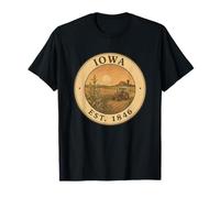 Design Vintage Tracteur Iowa 1846 Vie Agricole T-Shirt