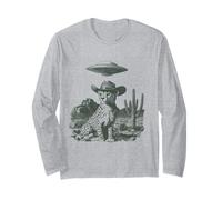 Design Western Extraterrestre en Forme d'ovni avec Un Cow-Boy et Un guépard drôle Manche Longue