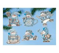 Design Works 1689 Décoration en Toile en Plastique Motif bonshommes de Neige Multicolore