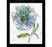 Design Works Blue Kit de Broderie au Point de Croix Motif Floral Bleu, Coton, Multicolore, 20 x 25,5 x 0,1 cm