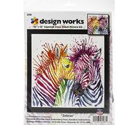 Design Works Counted Cross Stitch Kit 12"X12"-Colorful Zebras (14 Count)