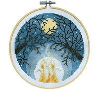 Design Works Crafts Campfire Kit de broderie au point de croix compté avec cerceau