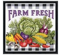 Design Works Crafts Inc. Farm Fresh Kit de Broderie au Point de Croix compté, Tissu en Coton, Blanc