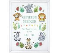 Design Works Crafts Janlynn Kit de broderie au point de croix 28 x 35,6 cm, 14 pièces, thème Jungle
