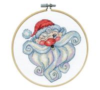 Design Works Crafts Kit de broderie au point de croix avec cercle à broder Motif Père Noël