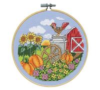 Design Works Crafts Kit de broderie au point de croix compté avec cerceau Motif automne