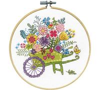 Design Works Crafts Kit de broderie au point de croix compté Motif chariot de fleurs