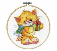 Design Works Crafts Kit de broderie au point de croix Motif chat