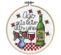 Design Works Crafts Kit de broderie au point de croix Motif vin