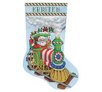 Design Works Crafts Tobin Santa's Train Cross Stitch Stocking Kit, 17" Long 14 Count