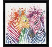 Design Works DW3266 Kit de broderie au point de croix compté Motif zèbres colorés 30,5 x 30,5 cm