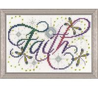 Design Works "Faith 14-Count Blanc Aida Kit de Point de Croix, Multicolore