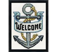 Design Works Kit de broderie au point de croix "Ancre de bienvenue", 13x18cm