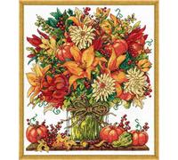 Design Works Kit de broderie au point de croix "L'automne fabuleux", 30x36cm, motif à compter