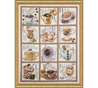 Design Works Kit de broderie au point de croix "Pause café", motif à compter, 30x40cm
