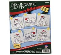 Design Works Kit de Point de Croix Chats de Noël en Toile Plastique à Broder Multicolore