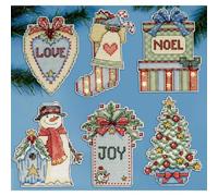 Design Works Lot de 6 Toiles de Noël en Plastique à Broder Multicolore