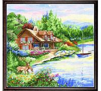 Design Works Tobin Chalet au Bord du lac compté Point de Croix Kit-15 X 15 14 Barres