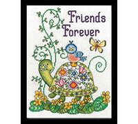 Design Works Tobin Kit Point de Croix Motif Friends Forever, Multicolore