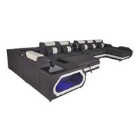 Design XXL Cuir moderne Coussin d'angle Canapé Coin Salon Lit USB LED