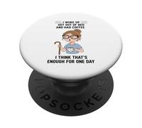 Design Young Woman I Woke Up Got Out of Bed and Had Coffee PopSockets PopGrip Adhésif