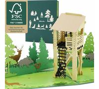 design3dkarten Carte pop-up de chasse - Cadeau original de chasseur - Carte d'anniversaire 3D pour chasseur ou carte de félicitations pour permis de chasse et examen de chasse, bon ou cadeau