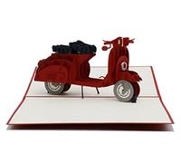 design3dkarten® Trottinette électrique Vespa 3D, carte pop-up, carte de vœux, carte de vœux, carte cadeau