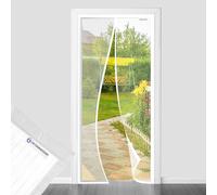 DESIGN4DOOR Moustiquaire magnétique 90 x 250 cm pour porte fenêtre, dernière version de rideau moustiquaire avec aimants, protéger votre famille des moustiques, blanc