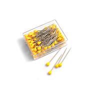 design61 100 x Aiguilles à tapisser Tapa Fiche décoratif aiguille épingles avec tête en plastique jaune 50 mm