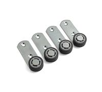 Design61 4 leviers de 78 x 28 x 3 mm avec roulette de 30 x 14 mm de diamètre avec surface de roulement souple galvanisée argenté/gris