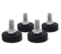 Design61 4 vis de réglage avec vis de réglage mobile M8 x 30 mm galvanisées - Pied en plastique Ø 30 mm.