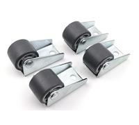 Design61 4X roulettes Fixes de Coffre roulettes de Coffre de lit Roulette de Meuble avec Bande de roulement Souple 45x25mm Roue Ø 25 x 19 mm