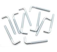 Design61 Lot de 10 crochets à visser droits - Crochets muraux rotatifs avec filetage - Pour mur et plafond - Galvanisé - Fixation pour cordes, chaînes, lampes, plantes - M5 x 50 mm