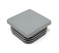 Design61 Lot de 10 Embouts Caoutchouc Bouchons à Lamelles Carrés 40 x 40 mm avec Lamelles pour Dimensions Intérieures 34-38 mm Gris