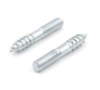 Design61 Lot de 10 vis à double filetage - Avec filetage à bois et filetage métrique - En acier galvanisé - Pour montage en bois et métal - M4 x 25 mm