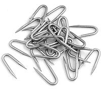 Design61 Lot de 100 clous en U en acier galvanisé Ø 3,0 x 30 mm pour la construction de clôture et la fixation de fil