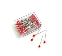 Design61 Lot de 100 épingles à tapisser avec tête en plastique Rouge 50 mm
