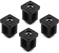 Design61 Lot de 4 bouchons filetés carrés de 25 x 25 mm - Épaisseur de paroi : 1 à 2 mm - Avec filetage intérieur M8