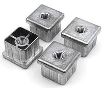 Design61 Lot de 4 bouchons filetés pour tubes carrés en zinc moulé sous pression 40 x 40 mm x 1,7 mm avec filetage intérieur M10
