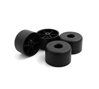 Design61 Lot de 4 patins de meubles en plastique à visser pour canapé et fauteuil Noir Ø 50 x H 20 mm