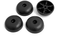 Design61 Lot de 4 patins en plastique à visser pour meubles, canapés, fauteuils, 45 x 16 mm Noir