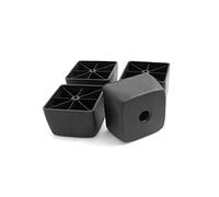 Design61 Lot de 4 patins pour meubles en plastique - À visser - Pour canapé, fauteuil - Noir - 70 x 45 mm (l x H)