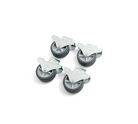 Design61 Lot de 4 roulettes fixes à visser sur le côté - 50 x 19 mm - Avec surface de roulement souple