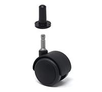 Design61 Lot de 4 roulettes universelles en caoutchouc pour sols durs avec douille + goupille.