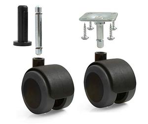 Design61 Lot de 4 roulettes universelles pour meubles avec frein, roulettes pivotantes, protection du sol, avec dispositif de blocage, plaque de fixation et tige de douille
