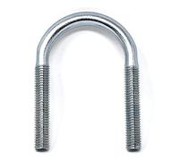 Design61 Lot de 4 vis à étrier DIN 3570 - En acier rond - M10 x Ø 44,5-48,3 mm - Étrier fileté galvanisé - Pour fixation de tuyaux, construction métallique, automobile, industrie, bateau, atelier