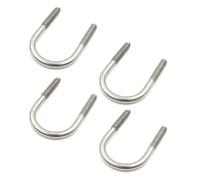 Design61 Lot de 4 vis à étrier en acier inoxydable - Diamètre intérieur - Étrier fileté en U - Pour fixation de tuyaux, construction métallique, automobile, bateau, atelier, construction (M6 x 28 mm)